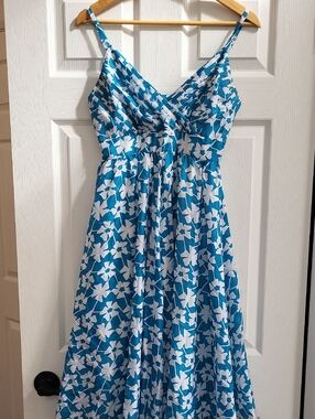 Tristan Teal and White Floral Maxi Dress